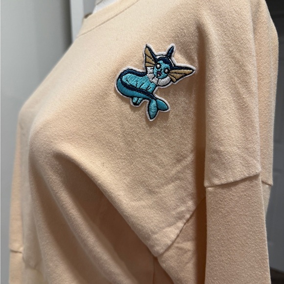 Rosio USA Pokémon Vaporeon Cropped Sweatshirt Beige – Size M - Picture 2 of 5